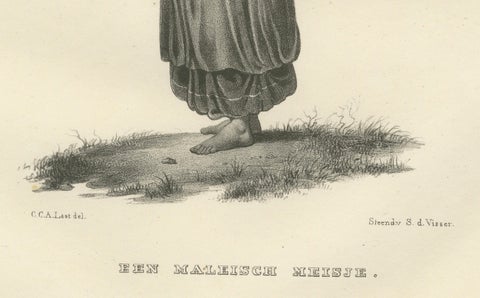 A Malaysian Girl Carrying Goods by Karl Joseph Brodtmann, 1836, close-up 1