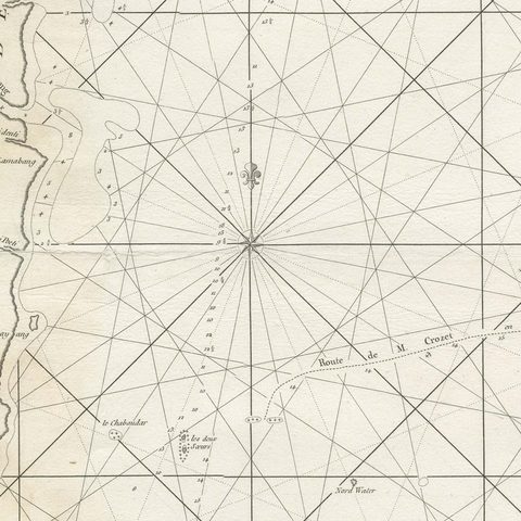 Antique Sea Chart by J. B. d'Apres de Mannevillette, Sumatra, 1780, close-up 2