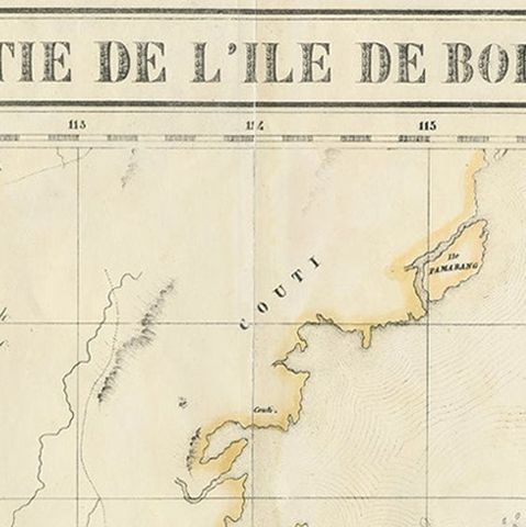 Detailed Antique Map of a Portion of Borneo and Sulawesi in Indonesia, c.1825, close-up 1