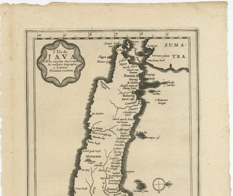 Antique Map of the Island of Java, Indonesia by P. Van Der Aa, 1713, view 4