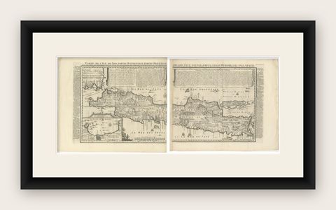 Antique Map of Java 'Indonesia' by Chatelain, 1719, shown framed