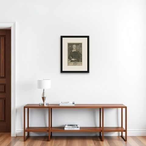 Hendrik Brouwer: Eminent Navigator and Governor-General of the VOC, 1724, shown framed on a wall, true to size