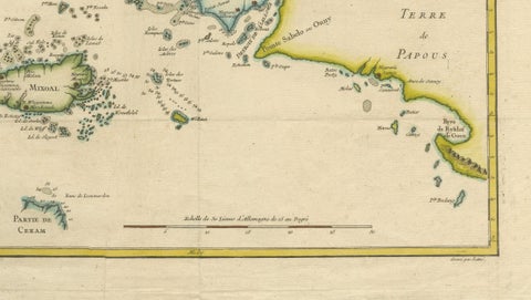 Antique Map of Raja Ampat and New Guinea, Bellin, Papuan Islands c.1749, close-up 5