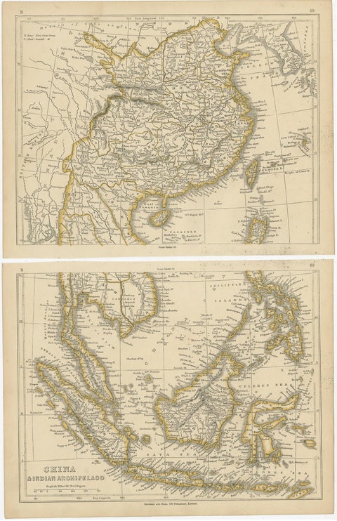 Antique Map of China and the East Indies by Lowry, 1852, view 4