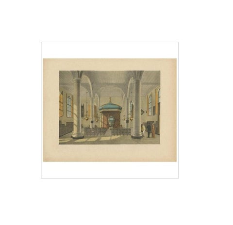 Antique Print of a Church Interior in Batavia by M.T.H. Perelaer, 1888, view 2