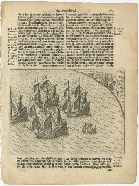 Dutch Fleet off the Coast of Bantam, Java, from History of Amsterdam, 1611, view 2