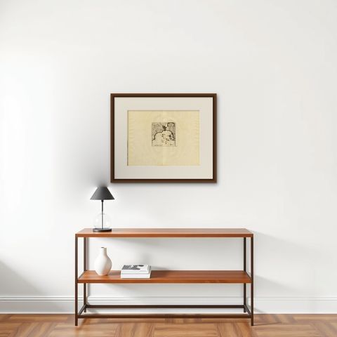 Antique Map of the Roadstead of Batavia by Van der Aa, 1725, shown framed on a wall, true to size
