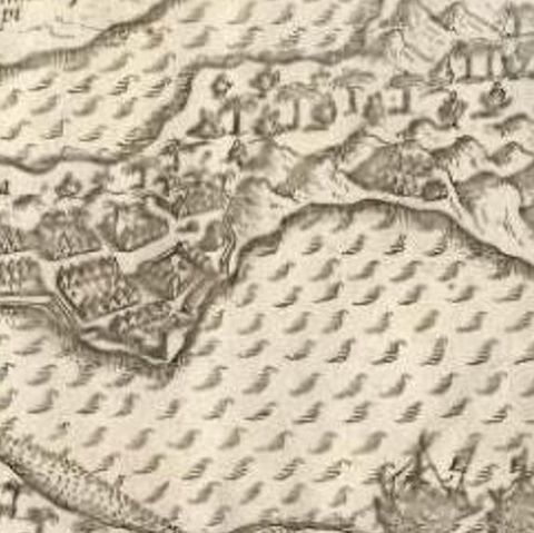 Antique Map of the Banda Islands by Commelin, 1646, close-up 2