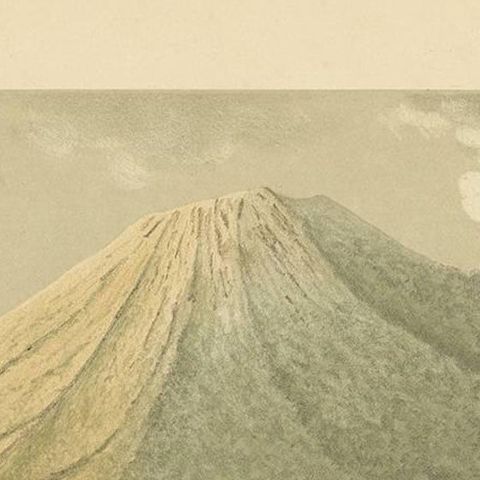 Antique Print of Mount Merapi by M.T.H. Perelaer, 1888, close-up 1