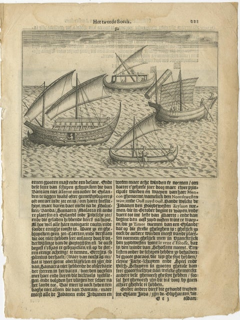 Javanese and Malay Ships near Bantam, from Pontanus’ Amsterdam History, 1611, view 2