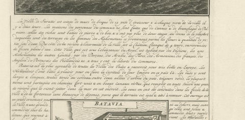 Antique View of Surat & Plan of Batavia, VOC India & Indonesia, Chatelain, 1719, close-up 4
