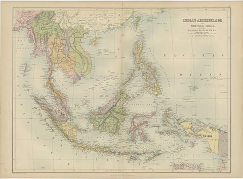 Antique Map of the East Indies by A & C. Black, 1870, view 2