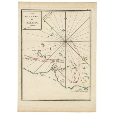 Interesting Map of the Thousand Islands in the Bay of Batavia 'Jakarta', ca.1740