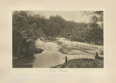 Antique Photo Gravure of Soengei Boewaya River, Sumatra, Indonesia, 1910, close-up 1