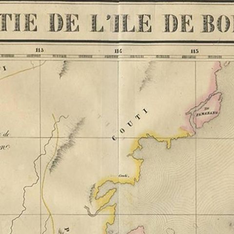 Antique Map of Southeast Borneo by P.M.G. Vandermaelen, 1827, close-up 1