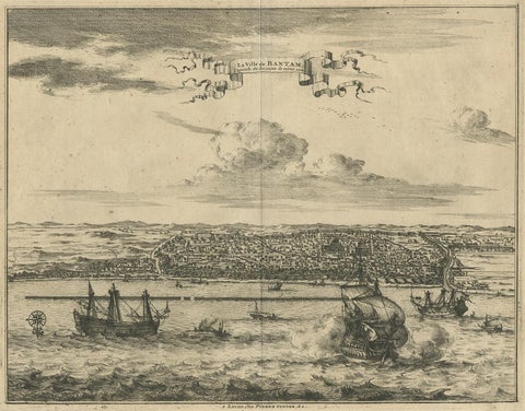 Antique Print of Bantam by Van der Aa, circa 1725, view 2