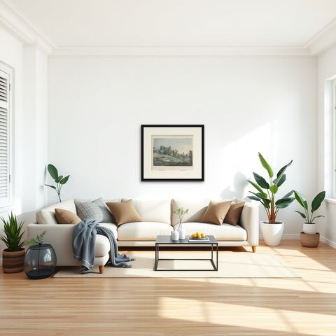 Antique Print of Batu Meja in the Moluccas, Indonesia, c.1845, shown framed in a room, true to size