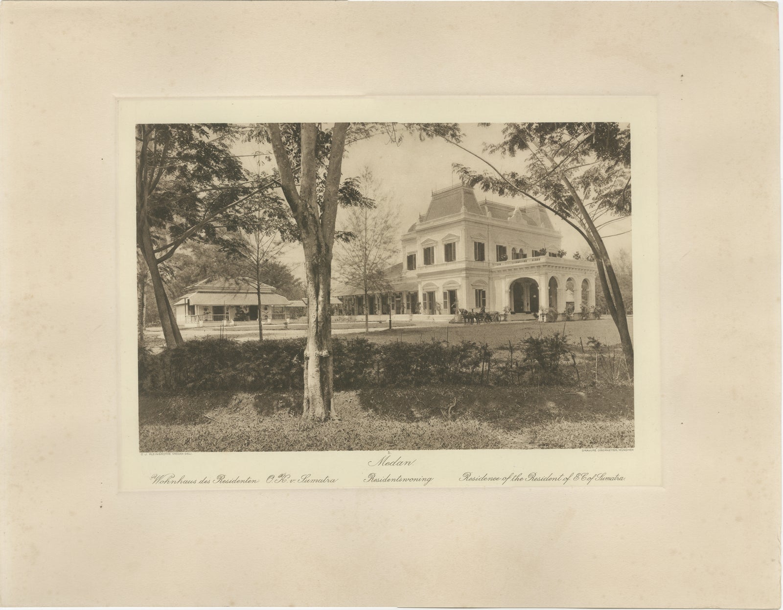 Medan Resident’s Palace, East Coast of Sumatra, Kleingrothe Photogravure c.1900