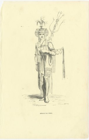 Herald of Timor, Antique Wahlen Costume Print, 1843-1844, view 2
