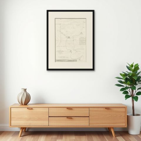 Detailed Map of the Madura Strait, between Java & Madura Island, Indonesia, 1825, shown framed on a wall, true to size