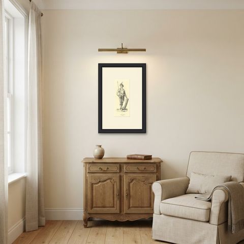Harfur of Tondano, Antique Wahlen Costume Print, 1843-1844, shown framed in a room, true to size