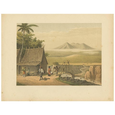 Antique Print of the Cipancar River ‘Java’ by M.T.H. Perelaer, 1888