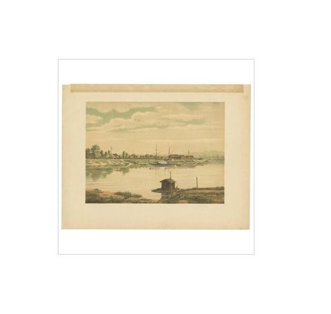 Antique Print of a Steamship at the Barito River by M.T.H. Perelaer, 1888, view 2