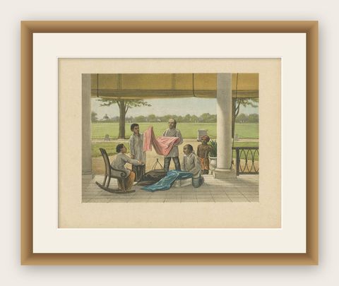 Antique Print of a Scene in Batavia 'Indonesia' by M.T.H. Perelaer, 1888, shown framed
