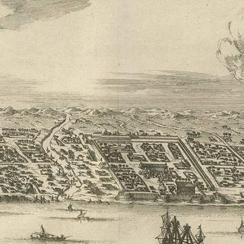 Antique Print of Makassar 'South Sulawesi, Indonesia' by P. van der Aa, close-up 2