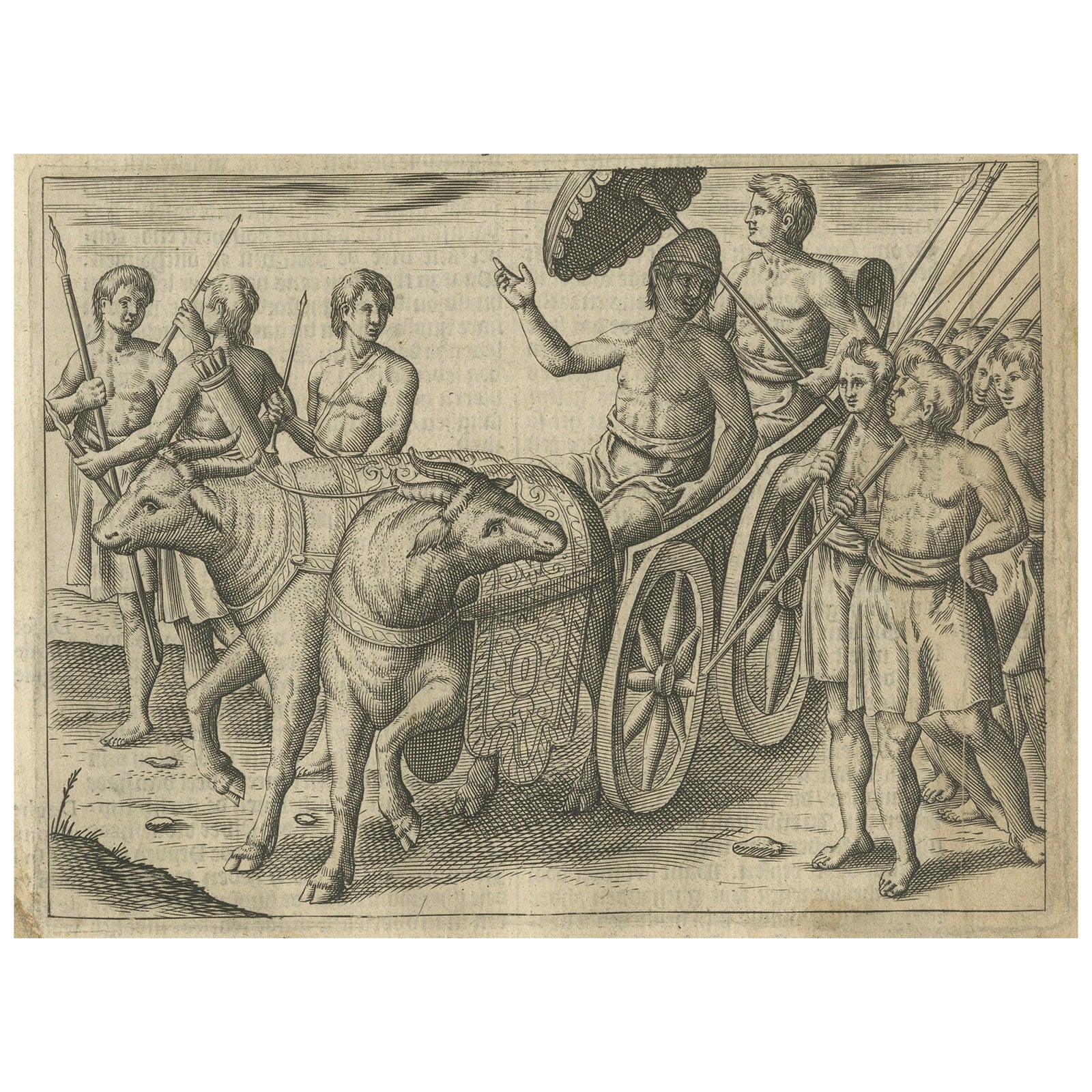 Earliest Depiction of Bali, Dutch Engraving of the King of Bali, c.1601