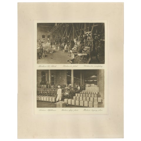 Petroleum Tin Factory & Filling Operations, Photogravure, Sumatra ca.1900