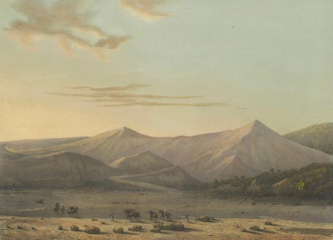 Mount Bromo Volcano Erupting in 1856, East Java Lithograph, Published 1872, close-up 1