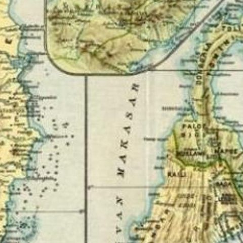 Antique Map of Sulawesi by Winkler Prins, c.1900, close-up 2