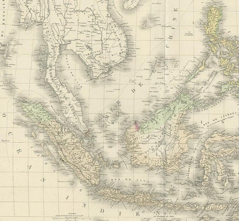 Antique Map of the East Indies by Levasseur, 1875, view 3