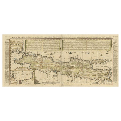 Antique French Map of Java, Indonesia by Chatelain, '1719'