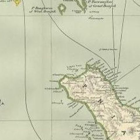 Antique Map of the Nias Archipelago, Sumatra, Indonsia, 1900, close-up 2