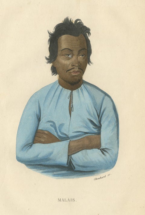 Antique Print of a Malay by Prichard, '1843', view 4