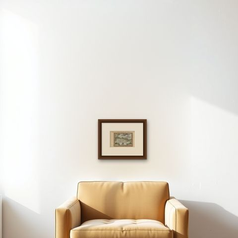 Antique Miniature Map of Java by Bertius/Hondius '1618', shown framed on a wall, true to size