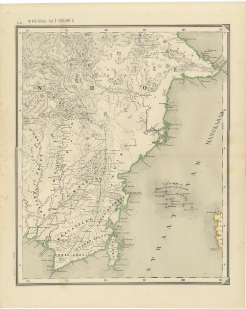 Antique Map Set of Western & Southern Borneo, Dutch East Indies Era, 1884, view 3