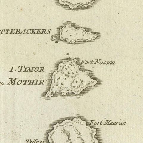 Antique Map of the Moluccas (Maluku Islands), Indonesia, Bellin, 18th Century, close-up 2