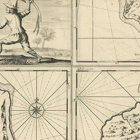 Antique Map of Manipa and Other Maluku Islands, Indonesia, 1726, close-up 2