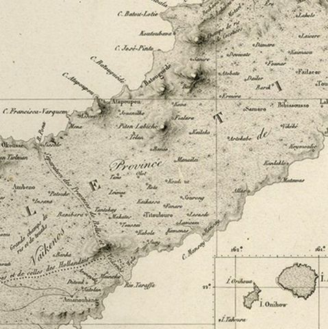 Rare Antique Map with Timor and Nearby Islands Plus an Inset of Hawaii, 1825, close-up 2