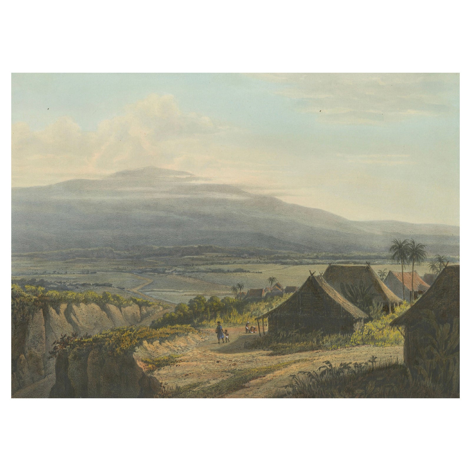 Highland Landscape in the Bantam Residency, Java Lithograph, Published 1872