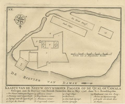 Antique Print of Fortresses in Java by Valentijn, 1726, view 3