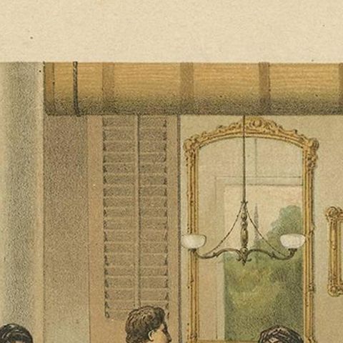 Antique Print of a Residence in Batavia by M.T.H. Perelaer, 1888, close-up 1