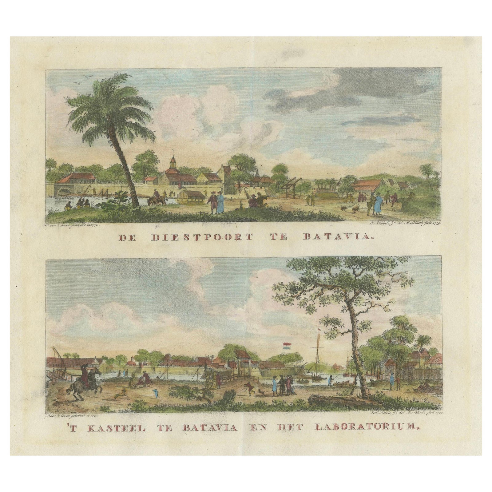 Dutch Colonial Views of Batavia, Diestpoort and Castle with Laboratory, c.1780