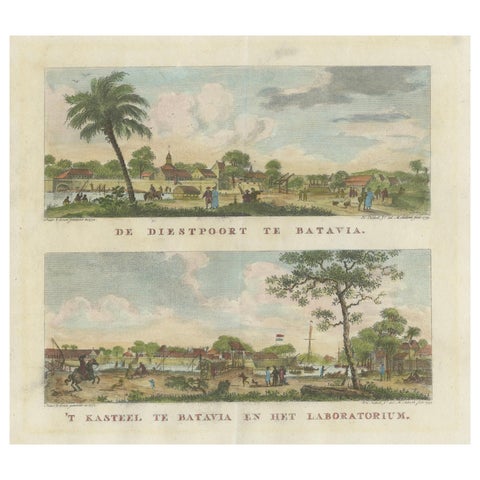 Dutch Colonial Views of Batavia, Diestpoort and Castle with Laboratory, c.1780