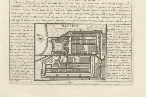 Antique View of Surat & Plan of Batavia, VOC India & Indonesia, Chatelain, 1719, close-up 2