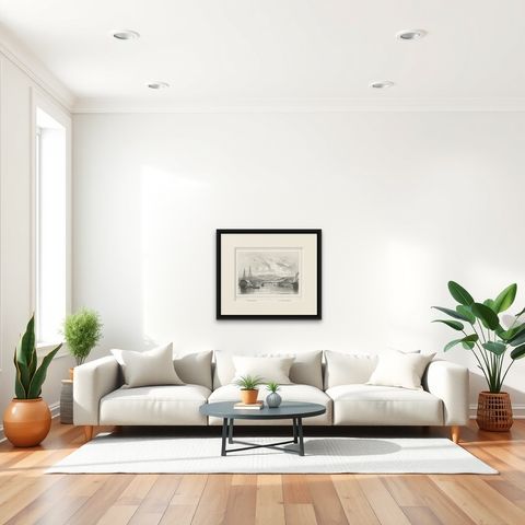 Antique Print of Kupang or Koepang in the East Indies, Now West-Timor, Indonesia, shown framed in a room, true to size