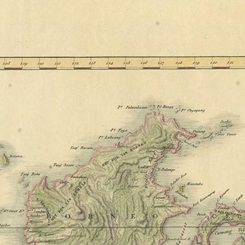 Antique Map of the Dutch East Indies by Van den Bosch '1818', close-up 1